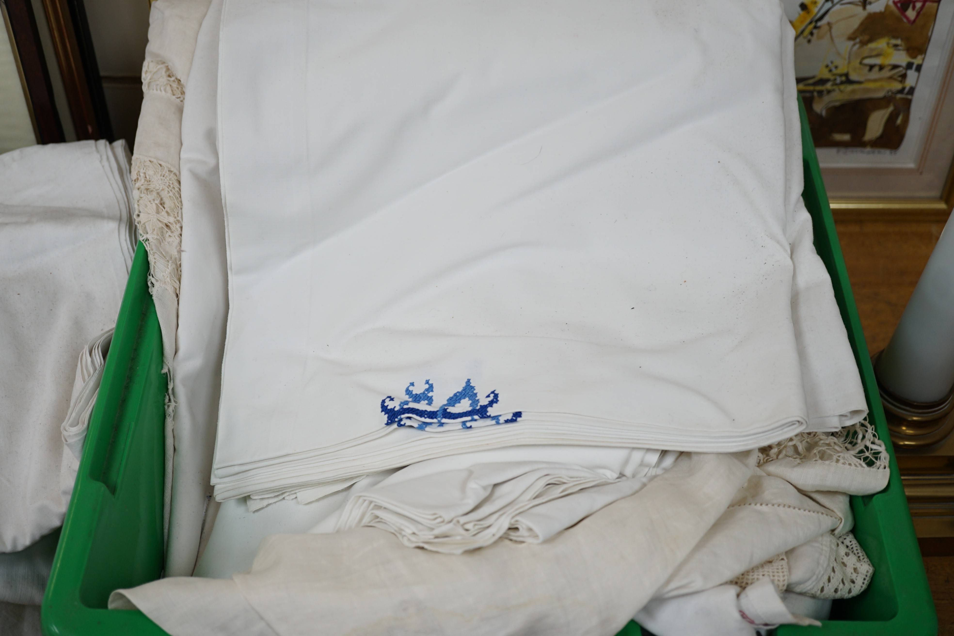 A quantity of linen sheets